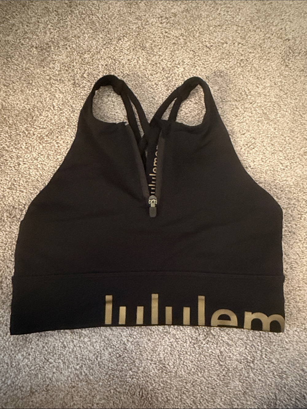 lululemon black longline SportsGold Logo Band